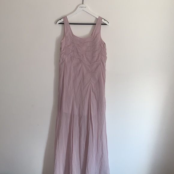 COS | Maxi Ruffle Lavender Gathered Sleeveless Dress Size 6 Brand New - Picture 14 of 16